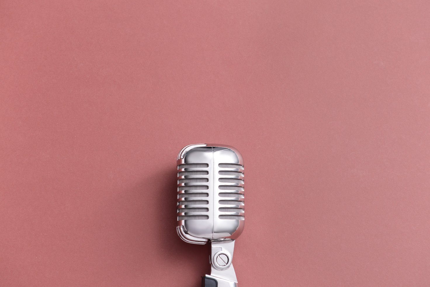 Retro Microphone on Color Background